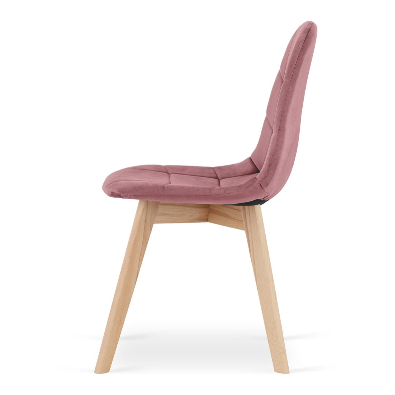 Set di 2 sedie Bora in velluto rosa antico e legno