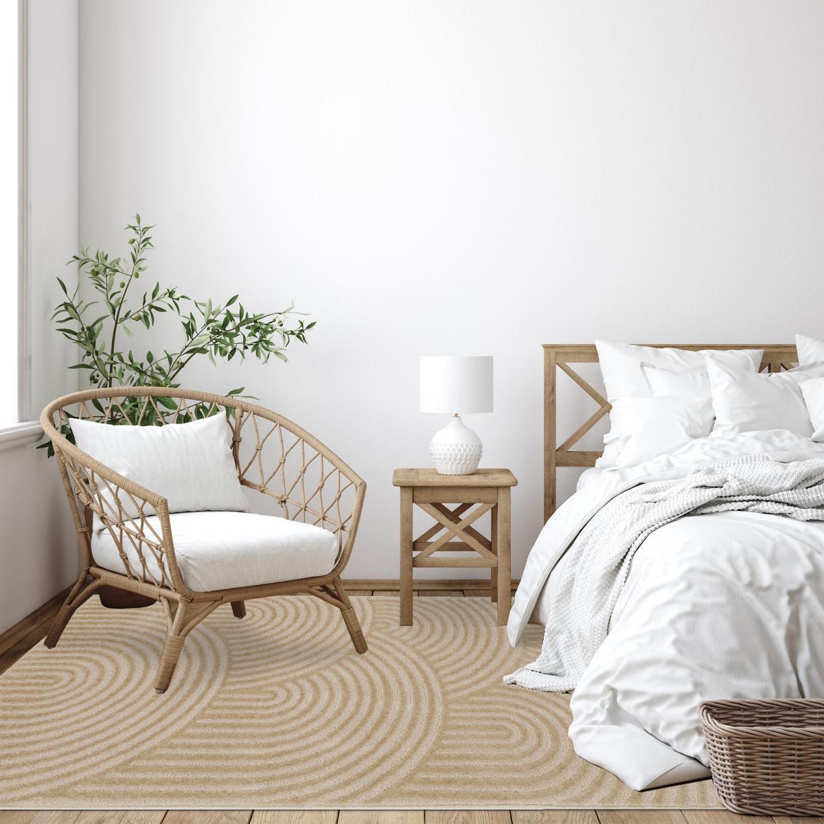 Tapis salon et chambre tissé motif géométrique GUGO