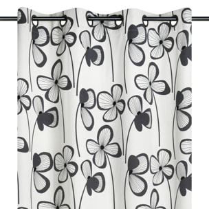 Rideau floral graphique moderne - Ardoise