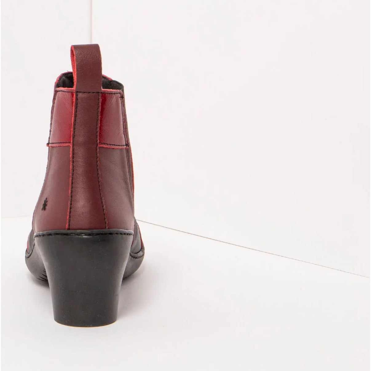 Botines con tacón 1453 MULTI LEATHER RED-BLACK/ ALFAMA color Red-black