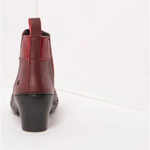 Botines con tacón 1453 MULTI LEATHER RED-BLACK/ ALFAMA color Red-black