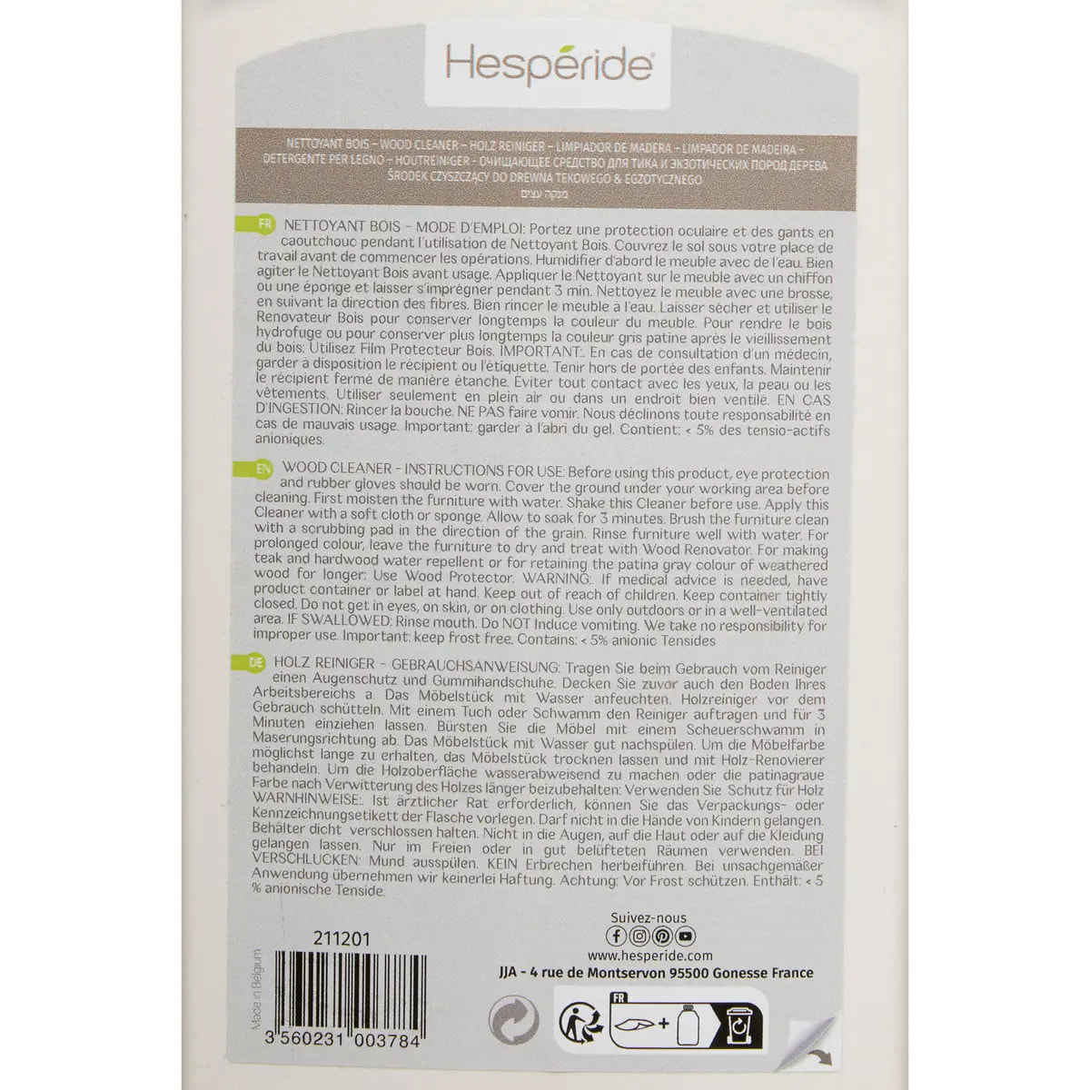 Nettoyant pour mobilier extérieur bois exotique 1L