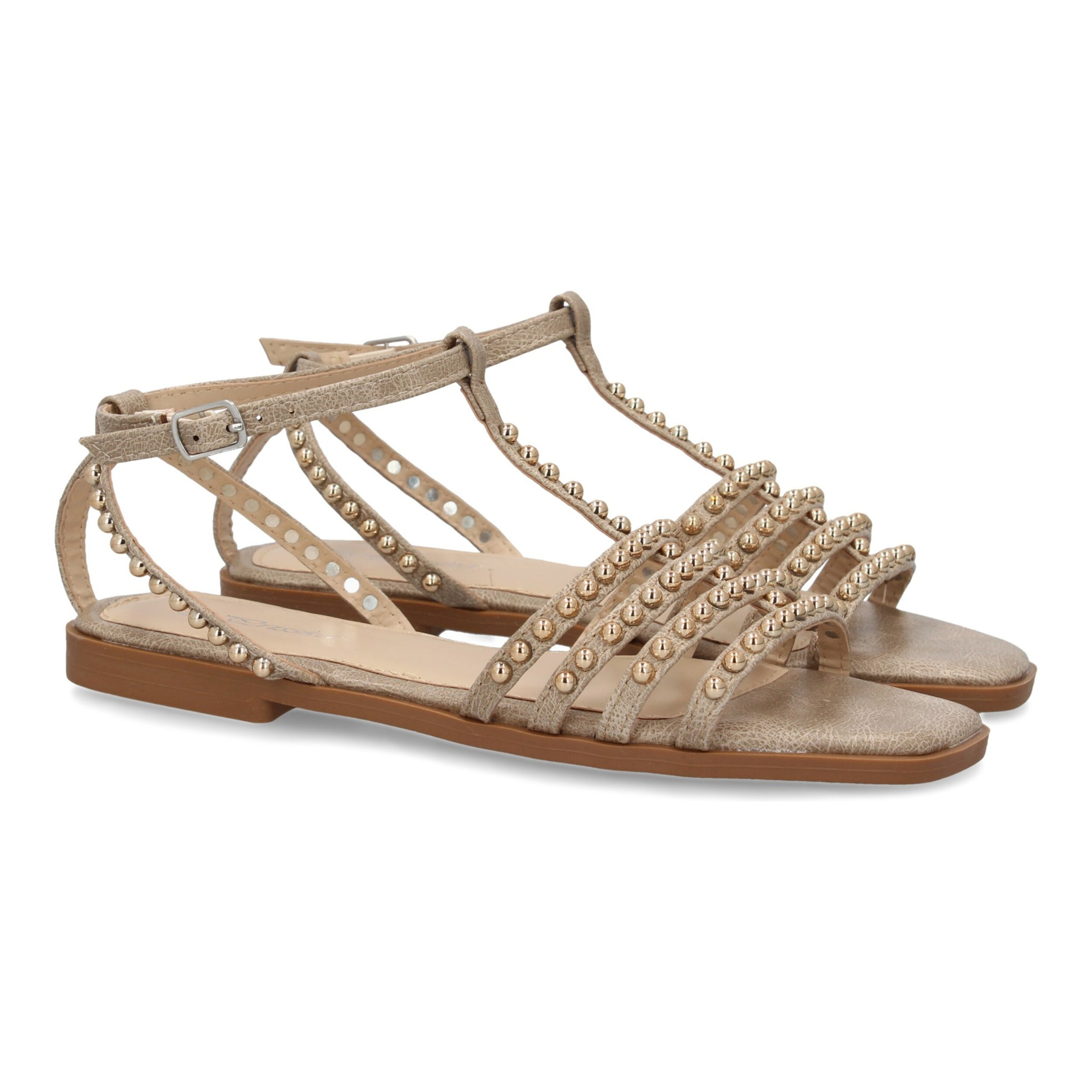 Sandalias planas de mujer, comodas y elegantes, diseño moderno con adornos brillantes