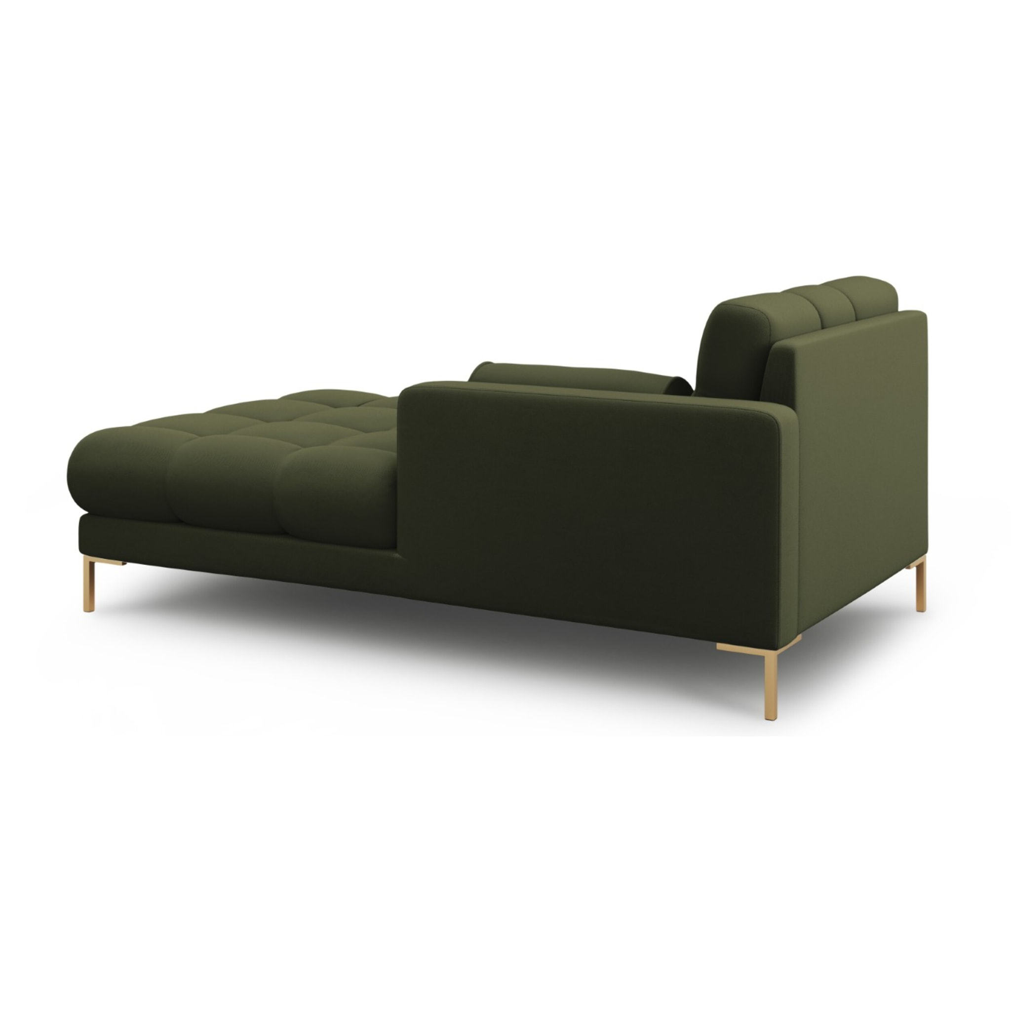 Méridienne droite "Bali" en tissu structurel vert