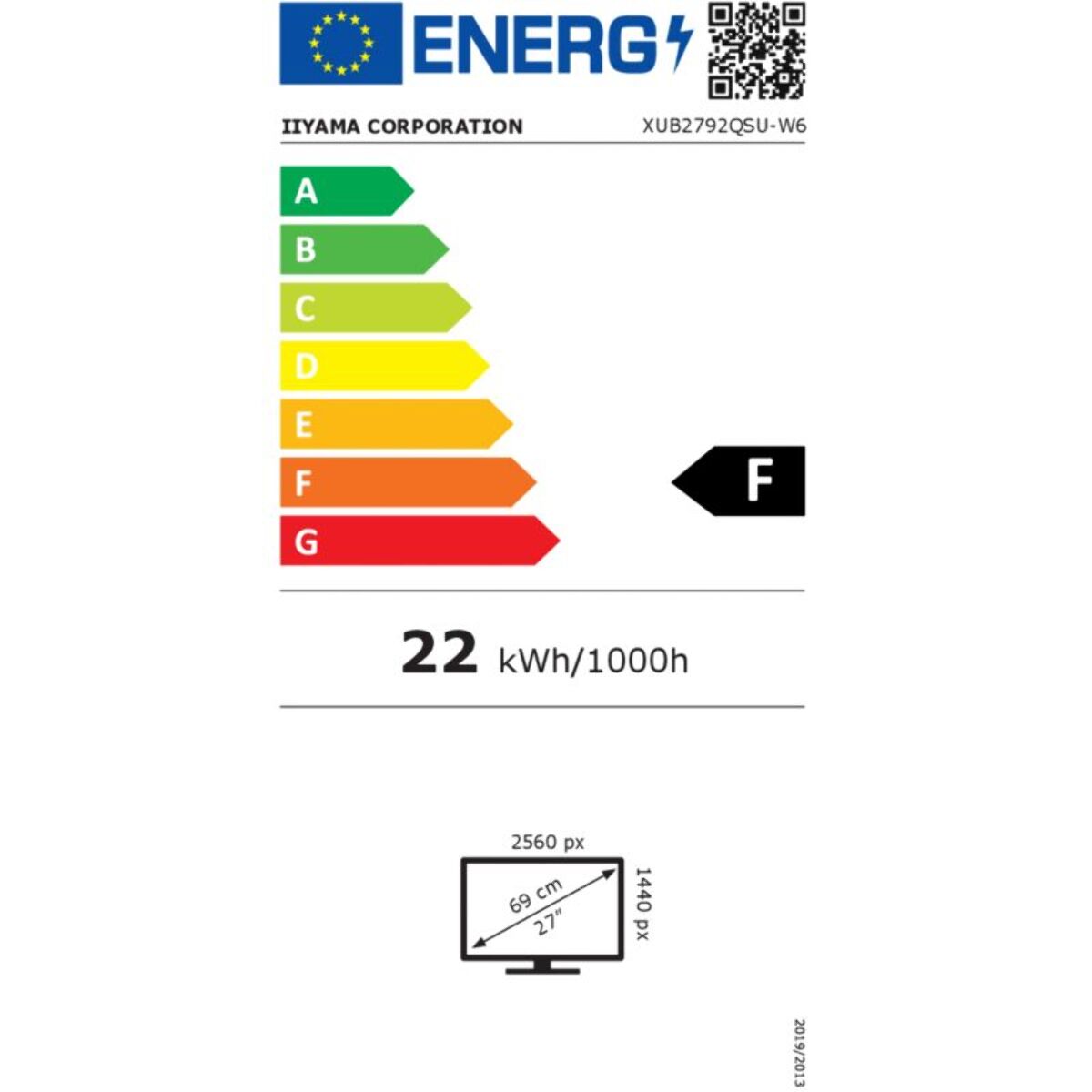 Ecran PC IIYAMA PROLITE XUB2792QSU-W6 27'' Plat IPS