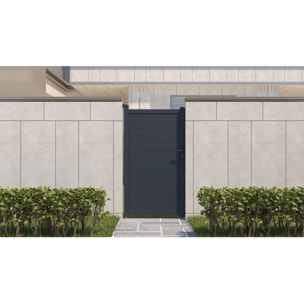 Portillon aluminium "Marc" - 101.2 x 180.9 cm - Gris