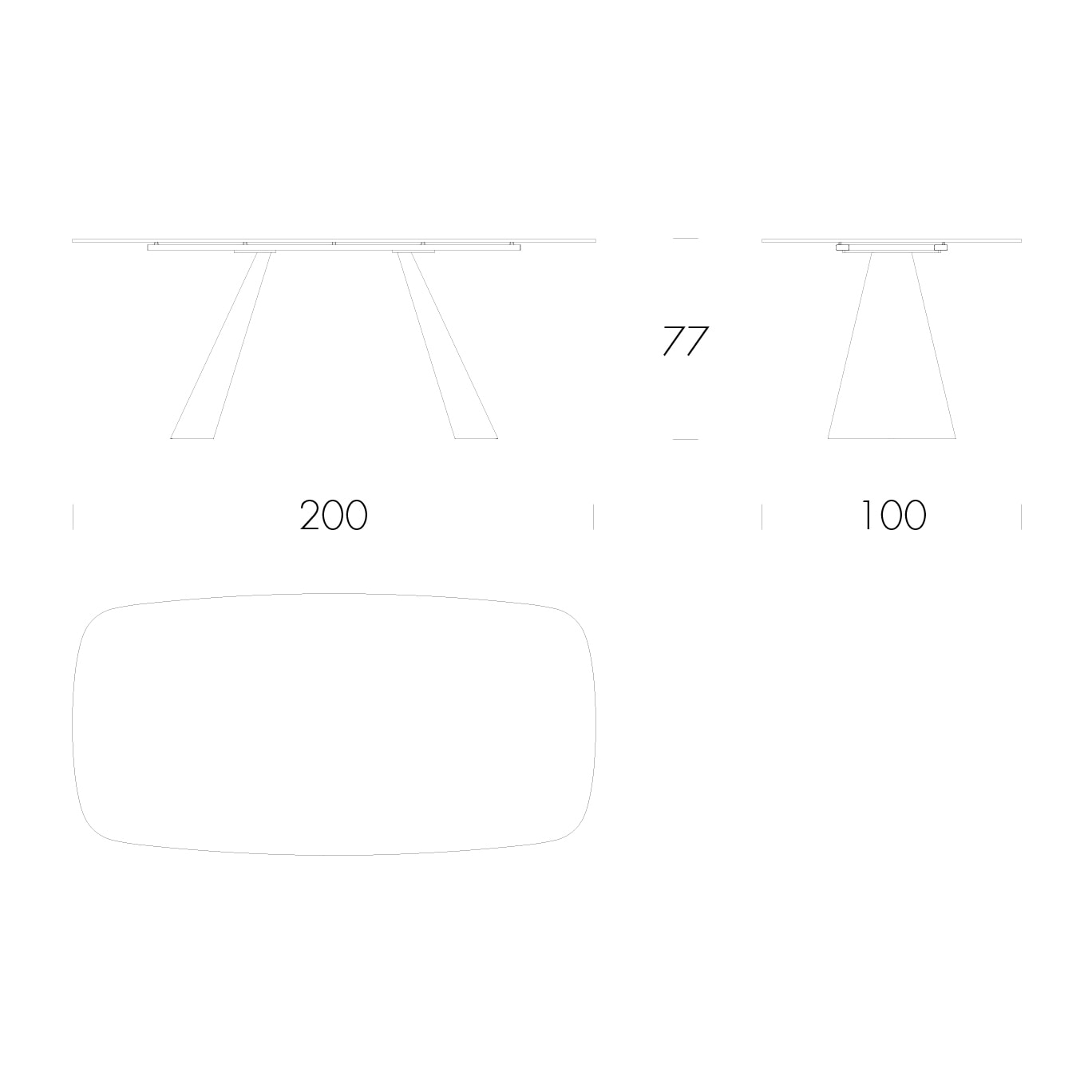 TAVOLO FISSO PRISMA - GRIGIO CARBONE, BOTTE BORDO INCLINATO, GRES PORCELLANATO TUNDRA