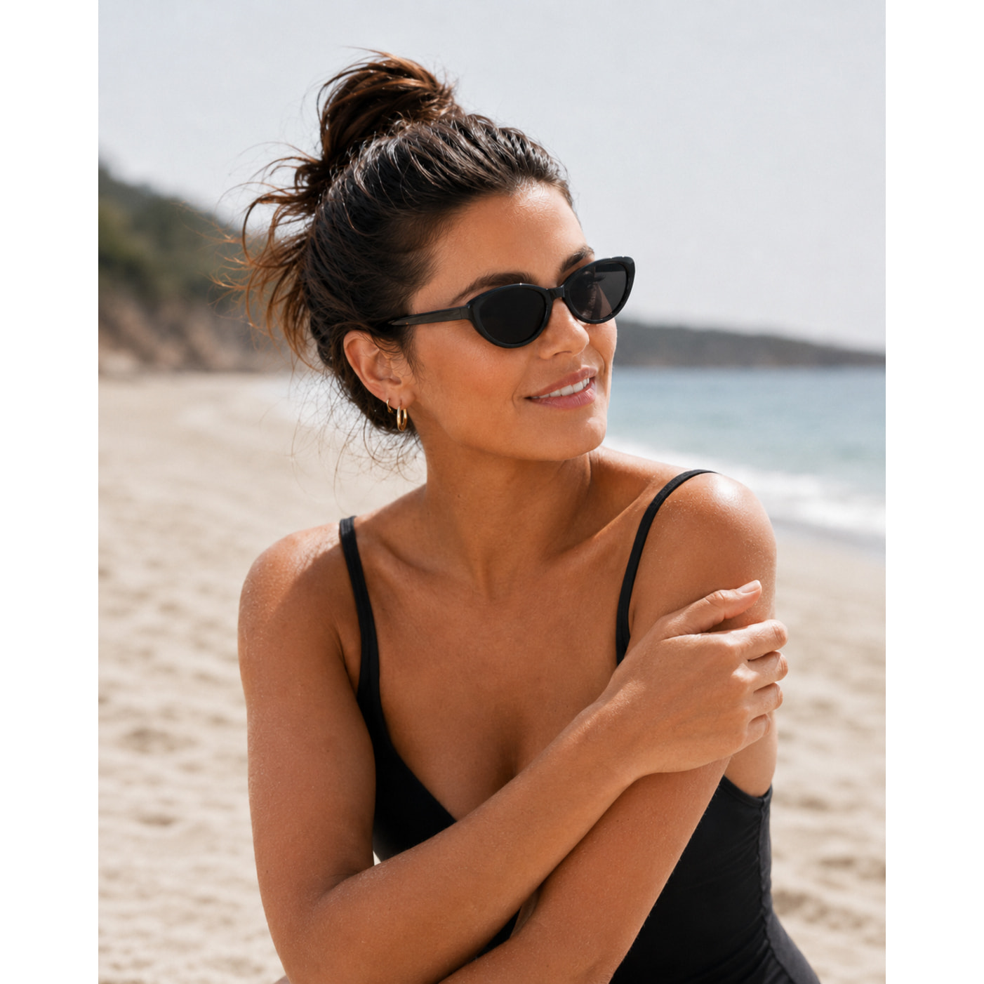 Gafas de sol OCEAN LA PLAGE PALOMBAGGIA - Negro brillante / Ahumada
