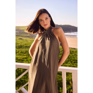 Vestido Valay color moca con detalles Polo Club