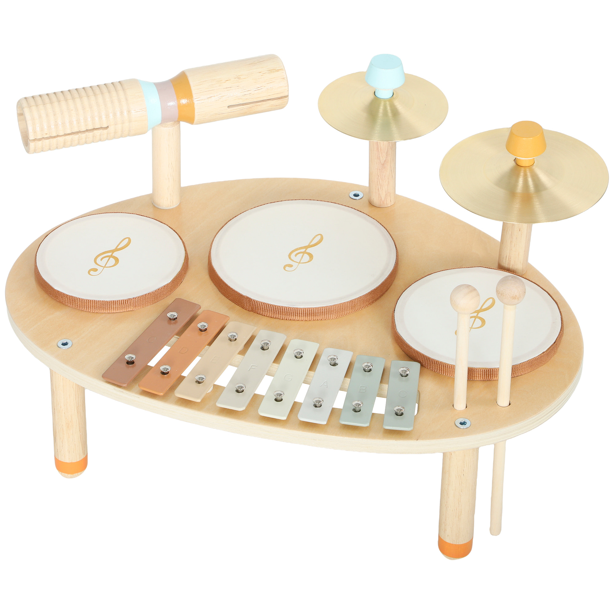 Table d'activités musicales bébé en bois ensemble de percussions 4 en 1