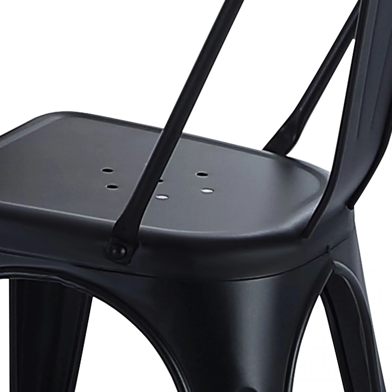 Pack 4 sillas de comedor metálicas en negro 45x45 cm Tolix Negro