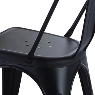 Pack 4 sillas de comedor metálicas en negro 45x45 cm Tolix Negro