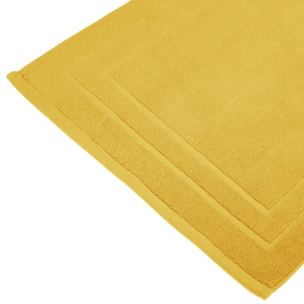 Tapis de bain coton jaune moutarde 50x70cm
