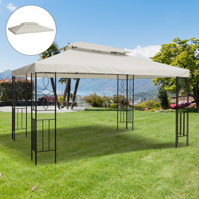 Cubierta Superior Reemplazo para Toldo 3x4m Crema