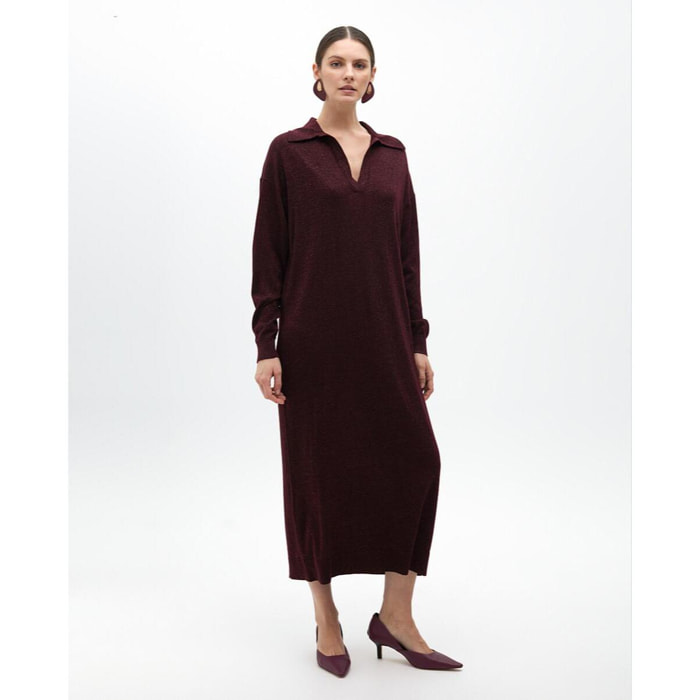 Vestito Dritto a Maglia Colletto Polo