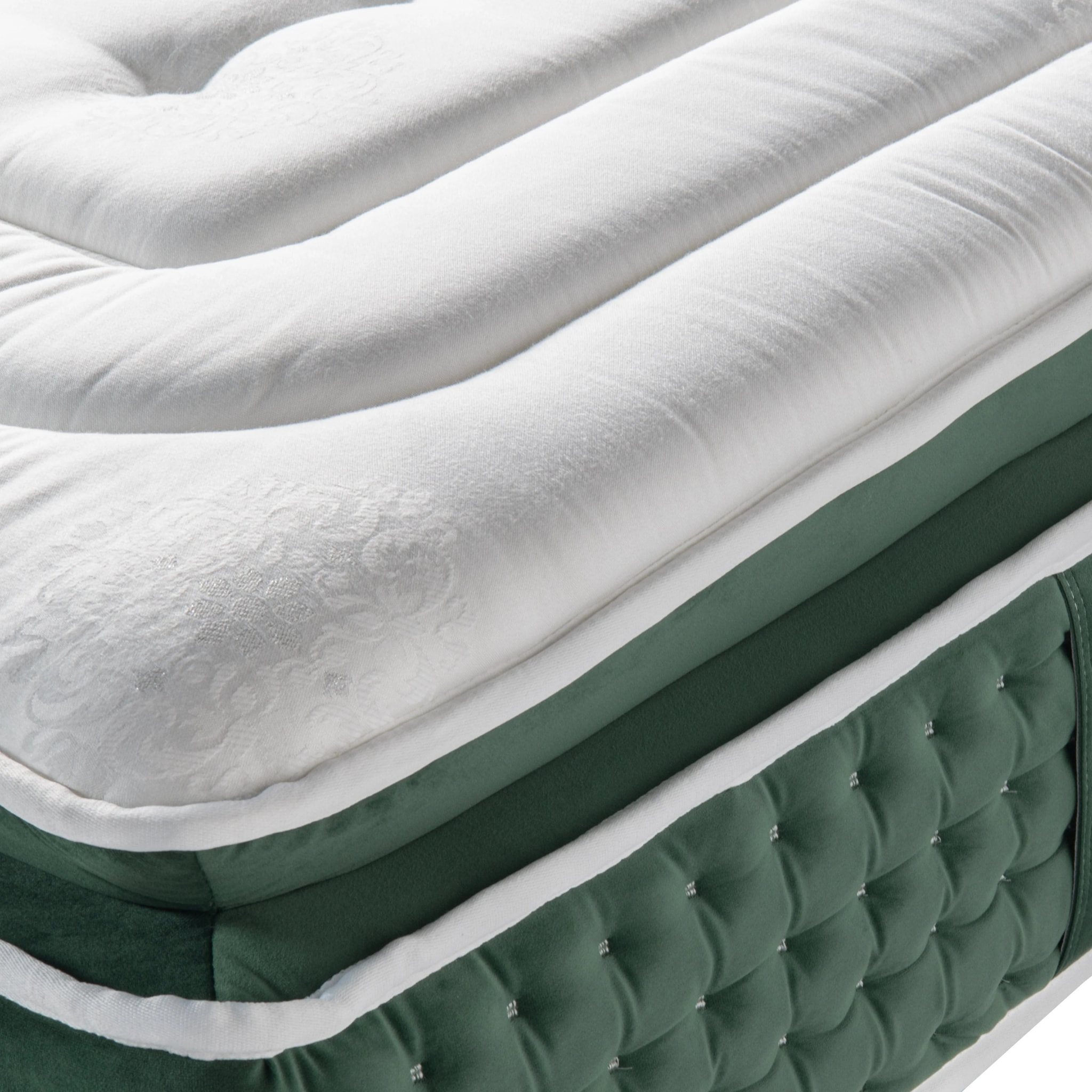 Ensemble matelas Jade & lit fixe Colisée | Mémoire de forme et ressorts ensachés | cadre à lattes | Simili cuir | Noir