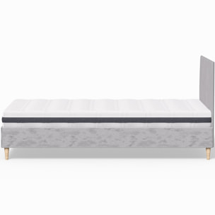 Pack lit en velours + Matelas ressorts et Mousse HR - ELIOT & HYGIOSPRING