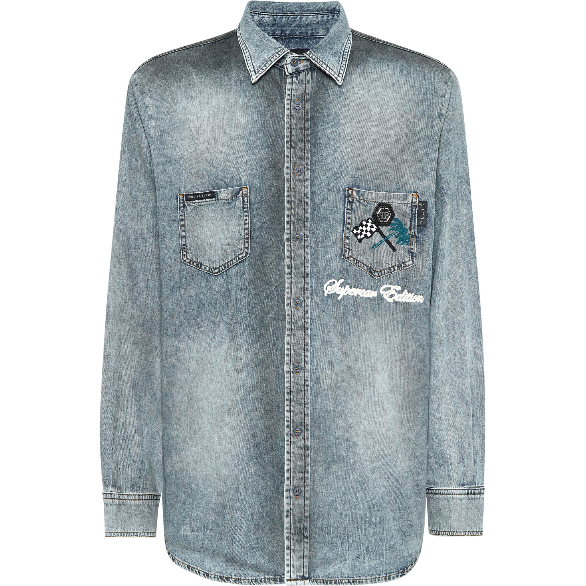 PHILIPP PLEIN Denim Shirt RACING
