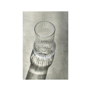 Vase rainuré Hvils P21 x 29 cm en verre transparent