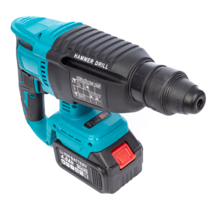 Martillo perforador 21V con motor sin escobillas y 2 baterías de 13.000 mAh.