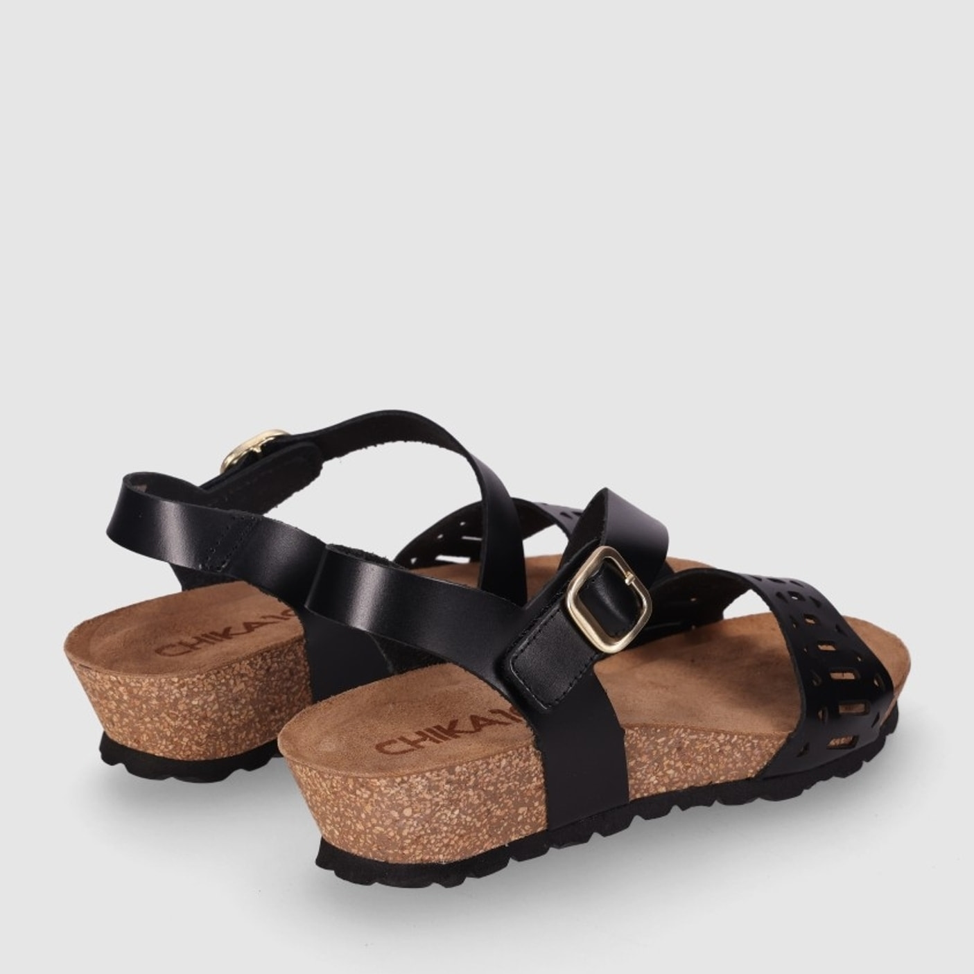 Sandalias de Piel - Negro - Tacón: 3 cm