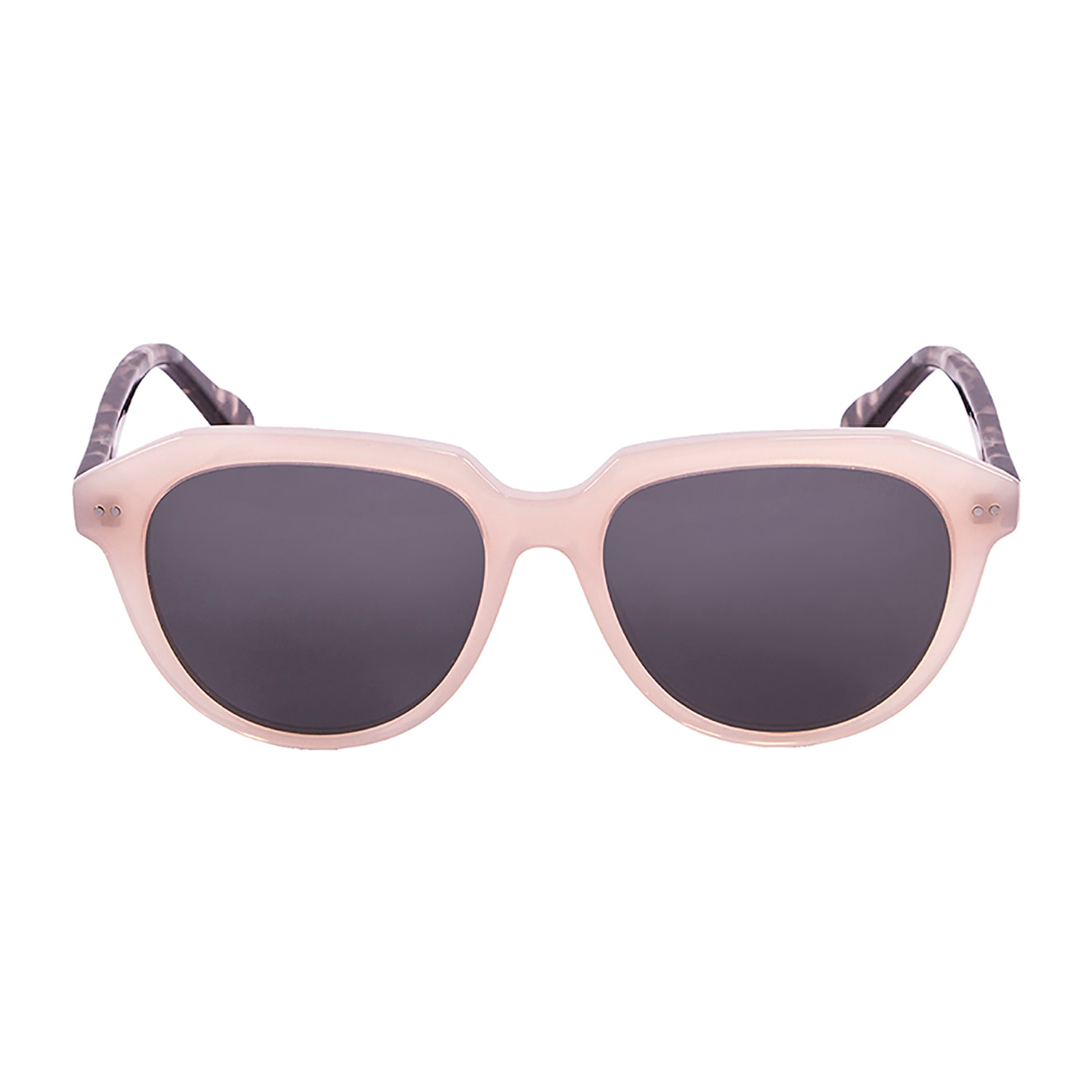 Gafas de sol OCEAN MAVERICKS - Blanco / Rosa esmerilado frente transparente brazo carey y líneas ahumada