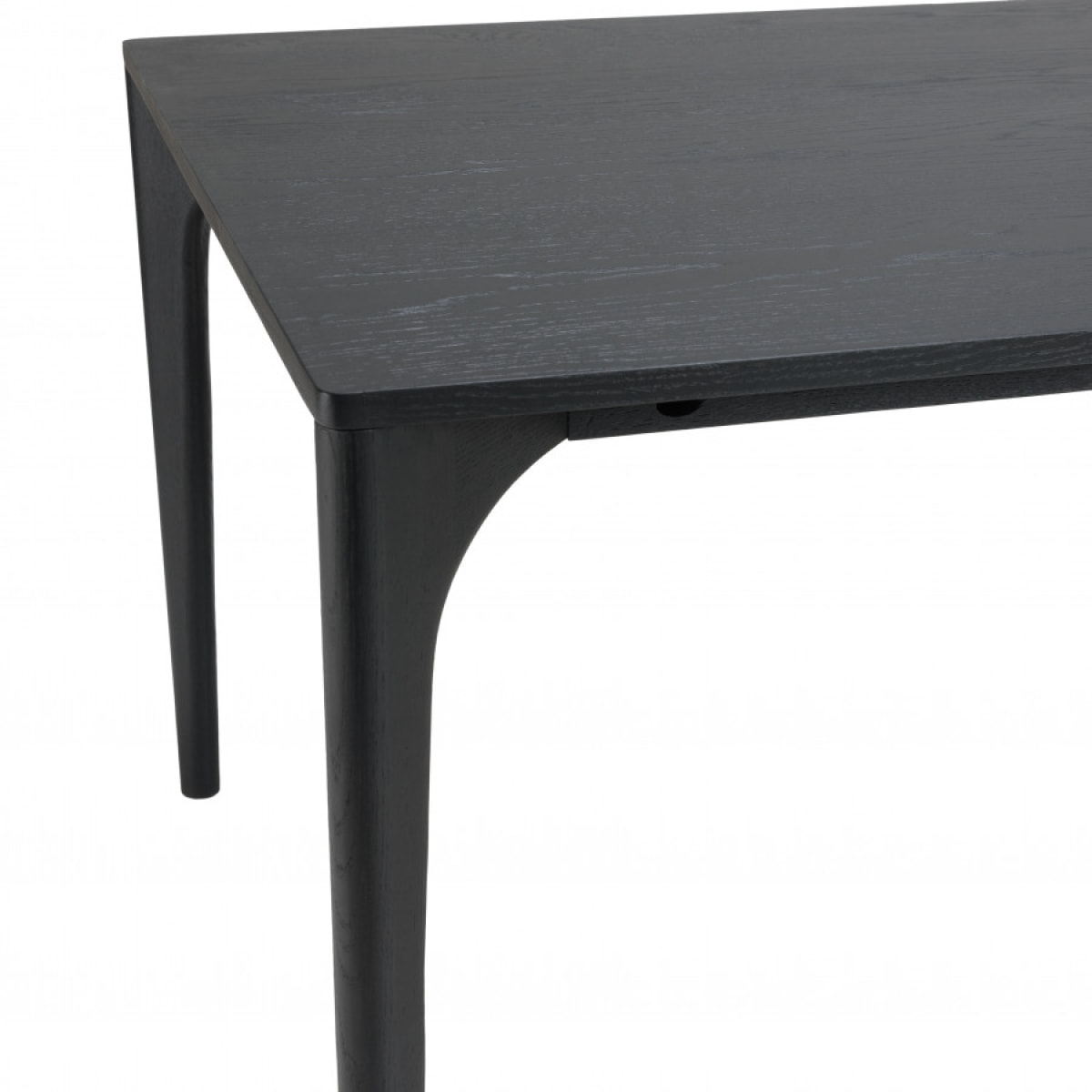 MADISON - Table à manger rect. 220x100cm noire pieds en chêne massif