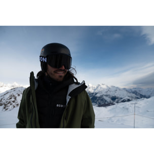 Giacca isolante ibrida ECOActive con cappuccio del marchio ECOON - Nera con logo ECOON