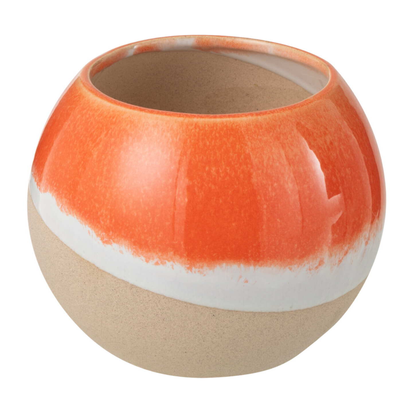 J-Line Vase Balle - céramique - orange/naturel - small