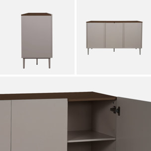 Buffet métal et décor bois 3 portes 120cm ASHTON