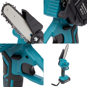 Set de 2 herramientas eléctricas con motosierra, tijeras de podar y mango regulable de 2m. DOBLE BATERIA 7500 mah