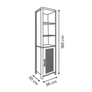 Colonne de salle de bain Orea rectangulaire H.160cm 1 porte blanc