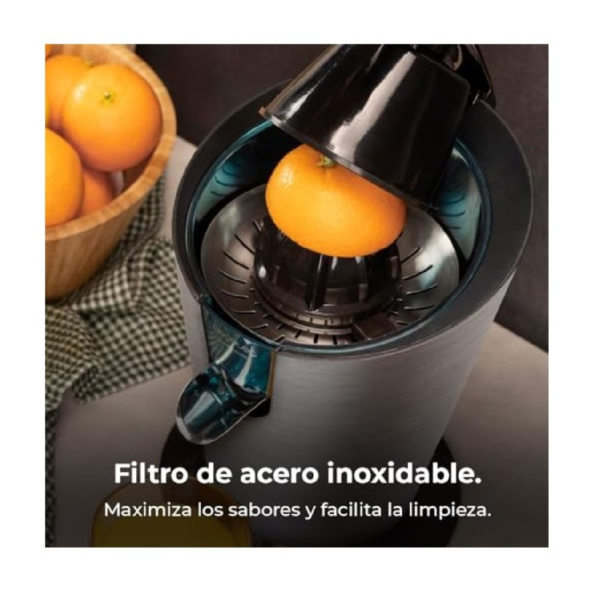 Cecotec Spremiagrumi elettrico a braccio EssentialVita PowerFresh 1000 Inox