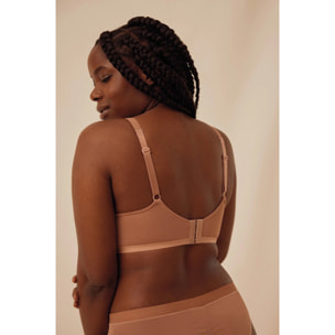 Reggiseno con ferretto non imbottito marrone, coppe C, D ed E