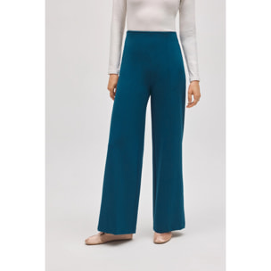 Pantaloni blu a gamba larga