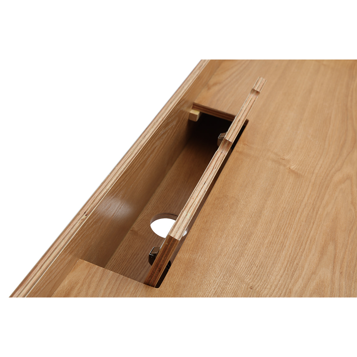 Bureau avec rangements 3 tiroirs scandinave bois clair L132 cm HALLEN
