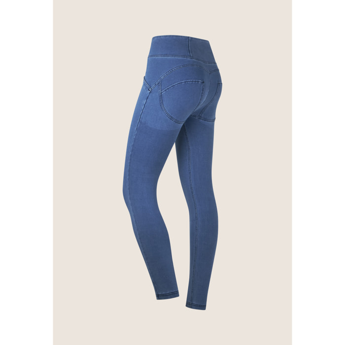 Jeggings push up WR.UP® vita alta con zip, cucitura centrale