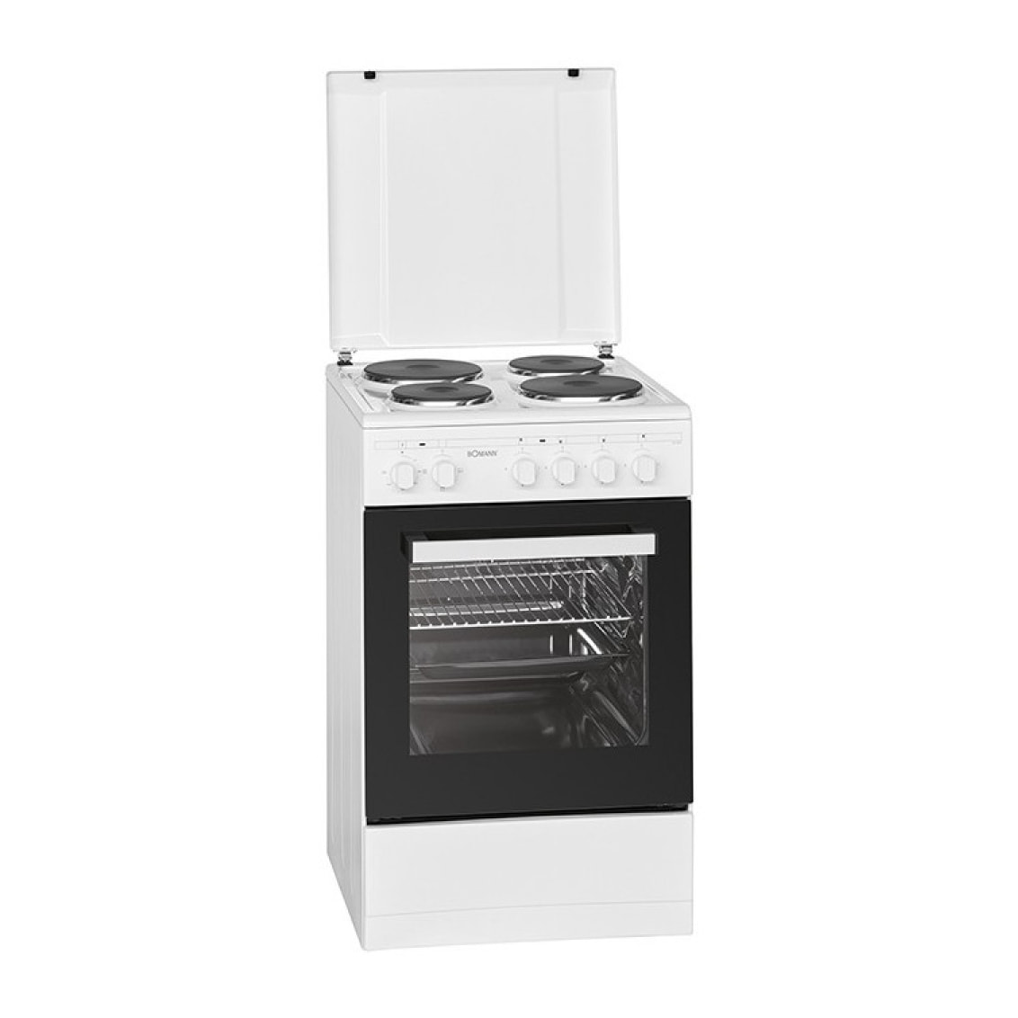 Cuisinière éléctrique 4 plaques et four de 48L Bomann EH 561 blanc