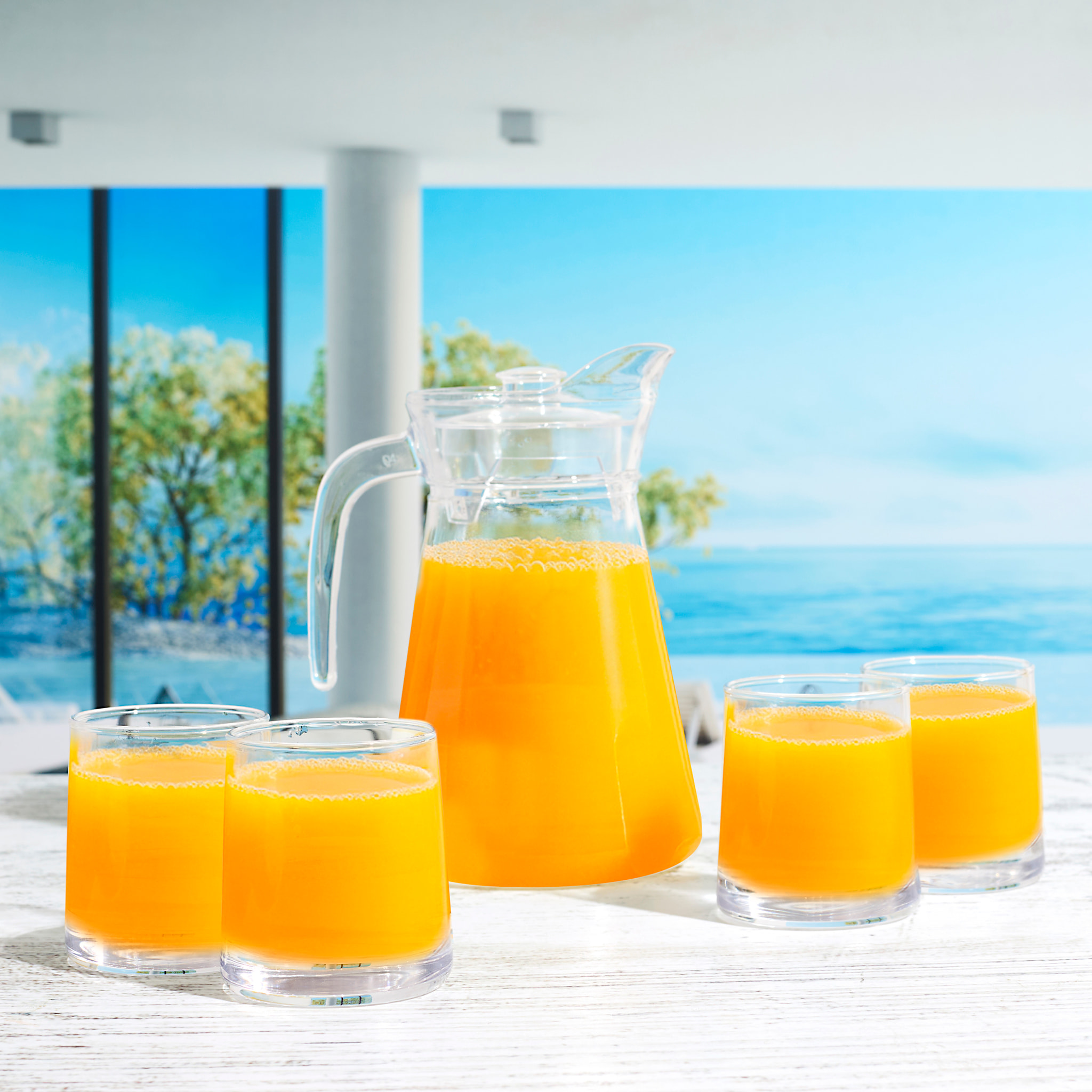 Coffret Carafe 1.5l Et 4 Verres 27cl Verre