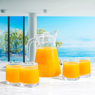 Coffret Carafe 1.5l Et 4 Verres 27cl Verre