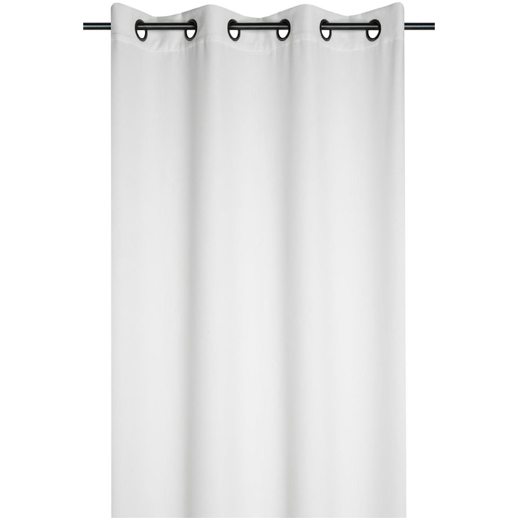 Rideau à oeillets en velours côtelé - Ecru