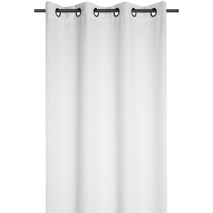 Rideau à oeillets en velours côtelé - Ecru