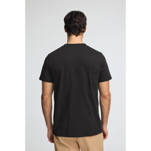 Camiseta negra con cuello redondo y bordado Rigby Go