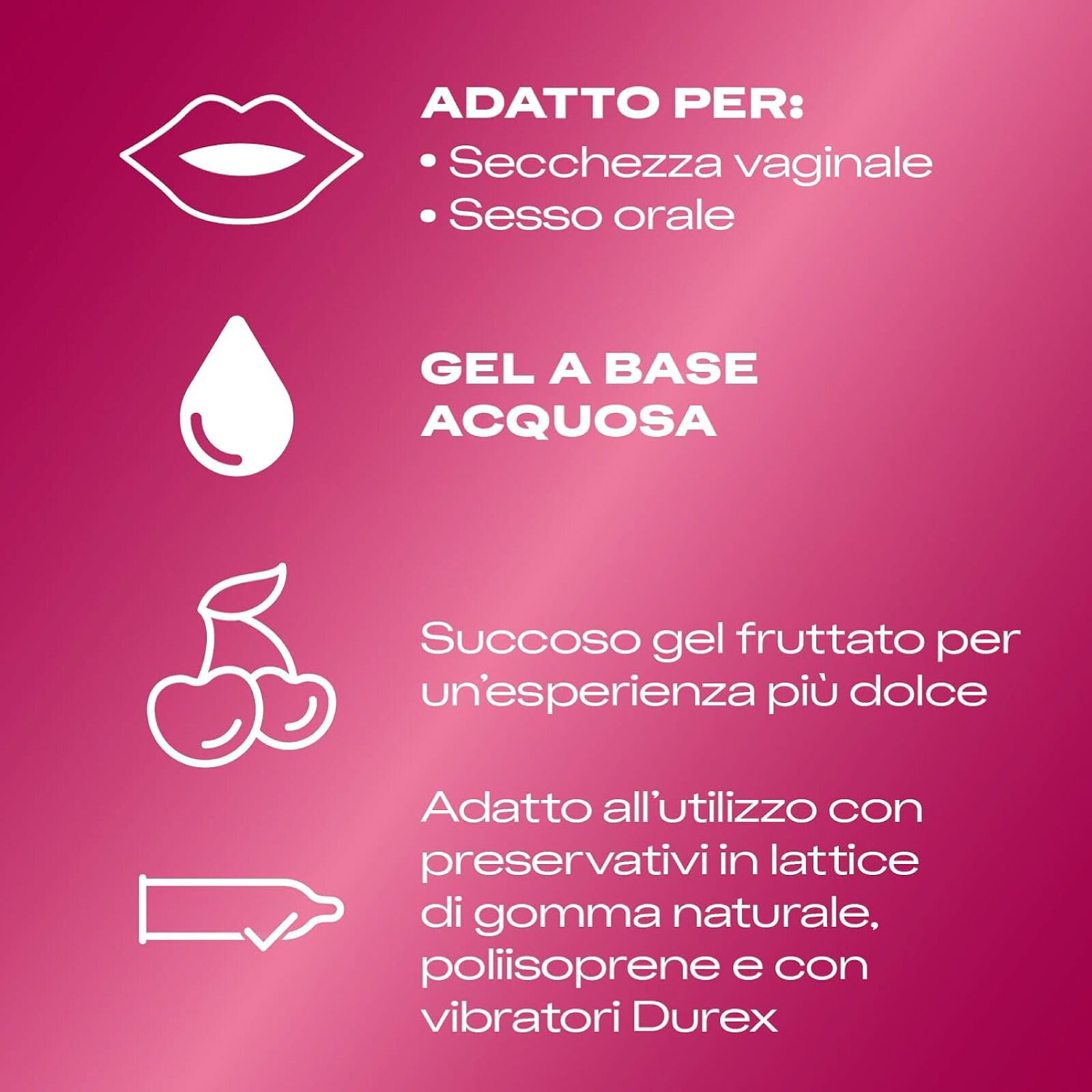 3x Durex Gel Lubrificante Intimo alla Ciliegia - 3x 50ml