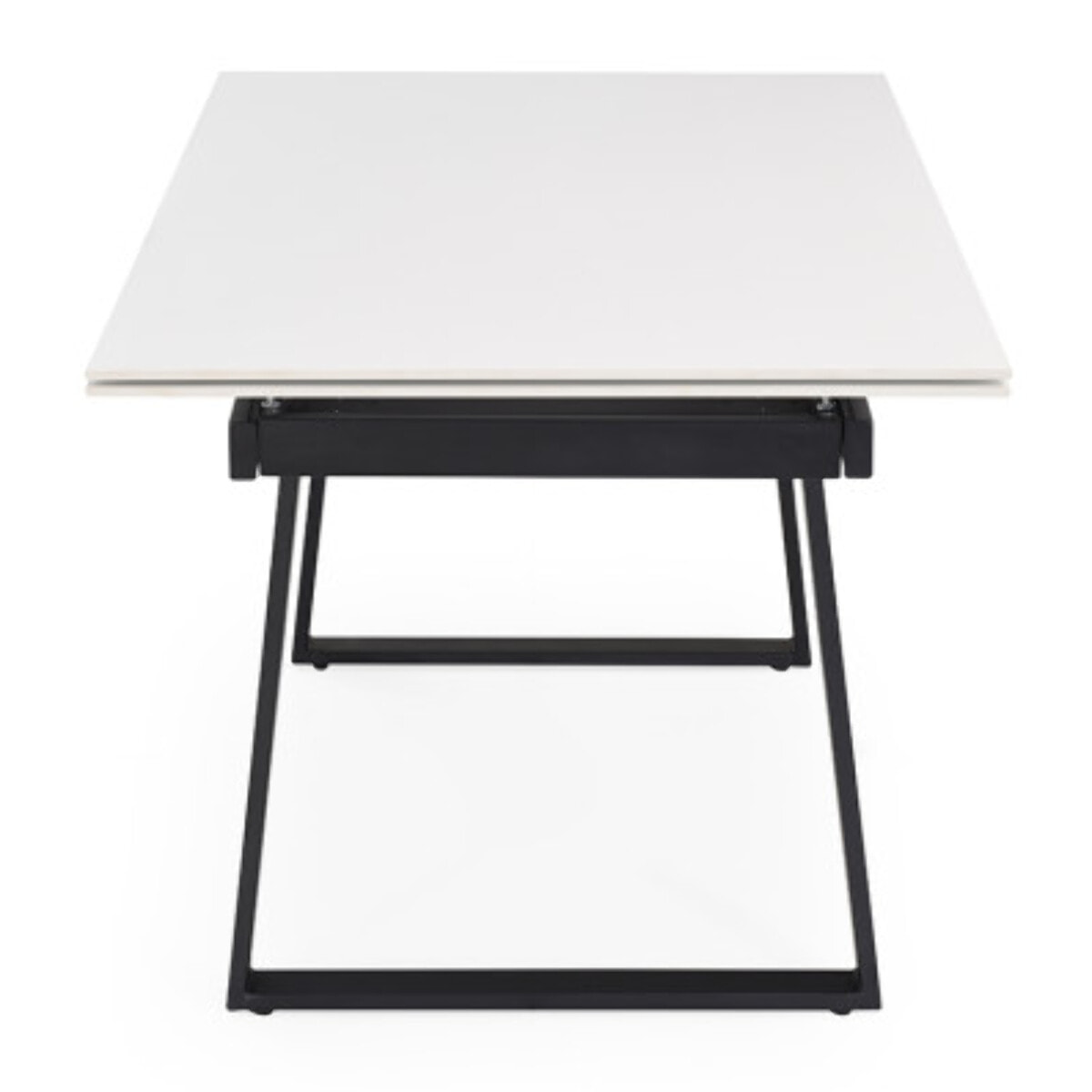 Table extensible céramique blanche 180/260 cm - 8 piètements - UNIK