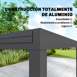 Mesa de Jardín Extensible 135/270x90 cm, Mesa de Comedor Exterior Extensible Rectangular de Aluminio, con Superficie de Lamas para 6-10 Personas, para Patio, Terraza, Gris Oscuro