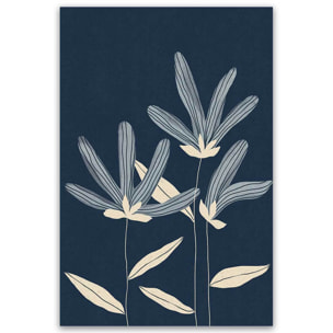 Tableau feuille Trois fleurs Tableau alu Dibond