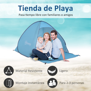 Tienda De Campaña de Poliéster Acero 200x150x115cm Azul