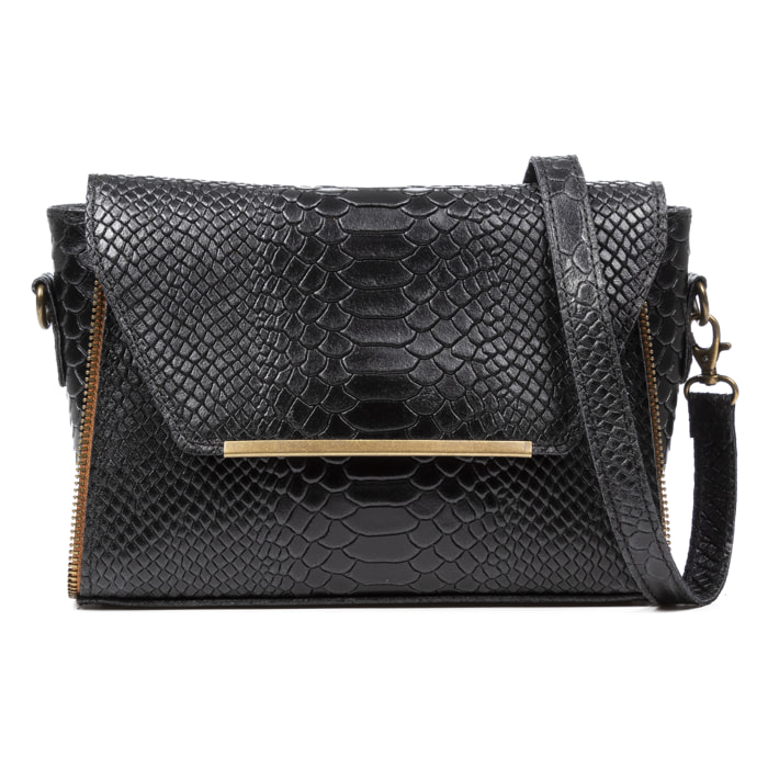 Mariola Borsa a tracolla Donna. Pelle autentica Camoscio Inciso Serpente