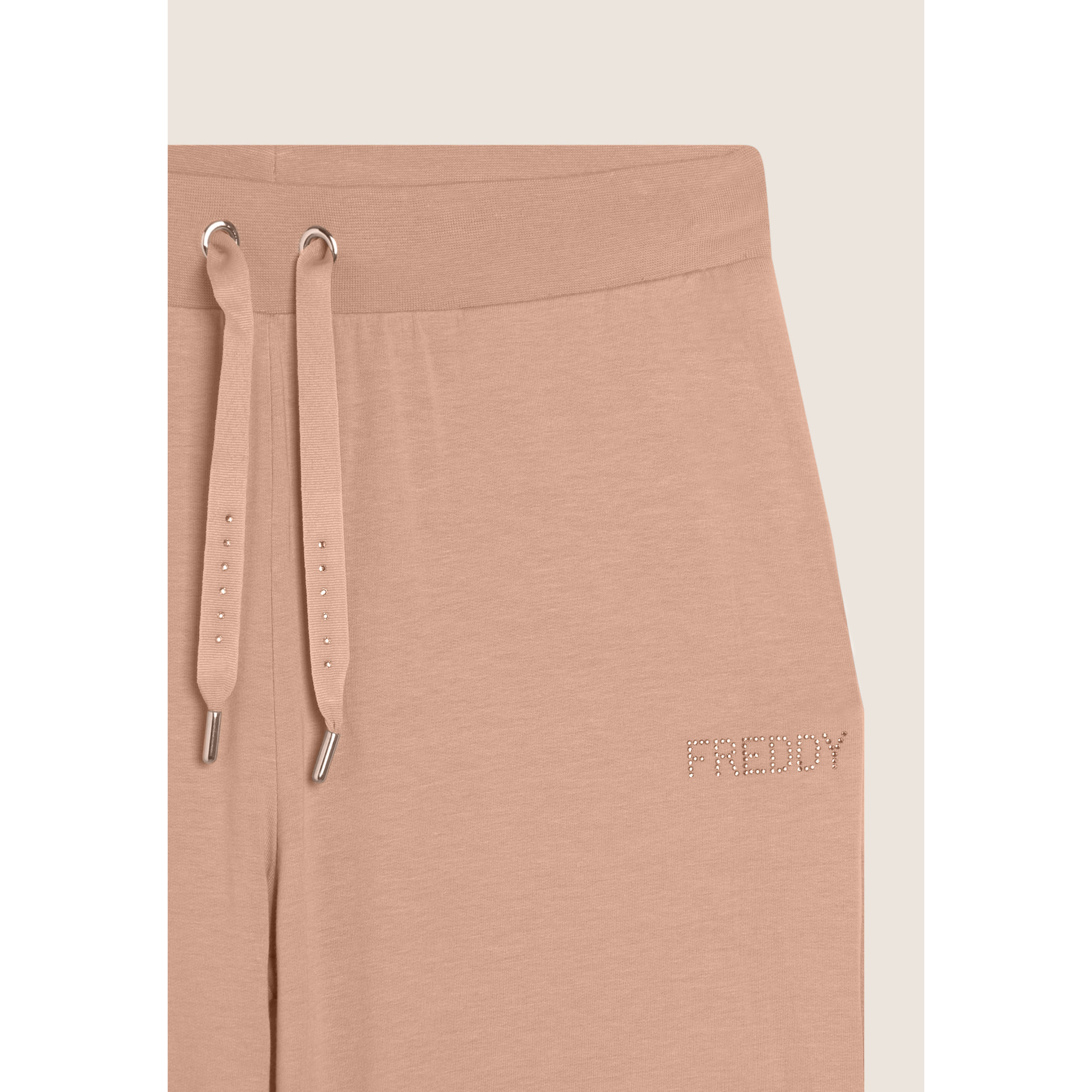 Pantaloni Sportivi con gamba Wide Leg e strass